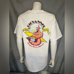 Hanes Giovannis Aloha Shrimp North Shore Hawaii Graphic T Shirt Large White